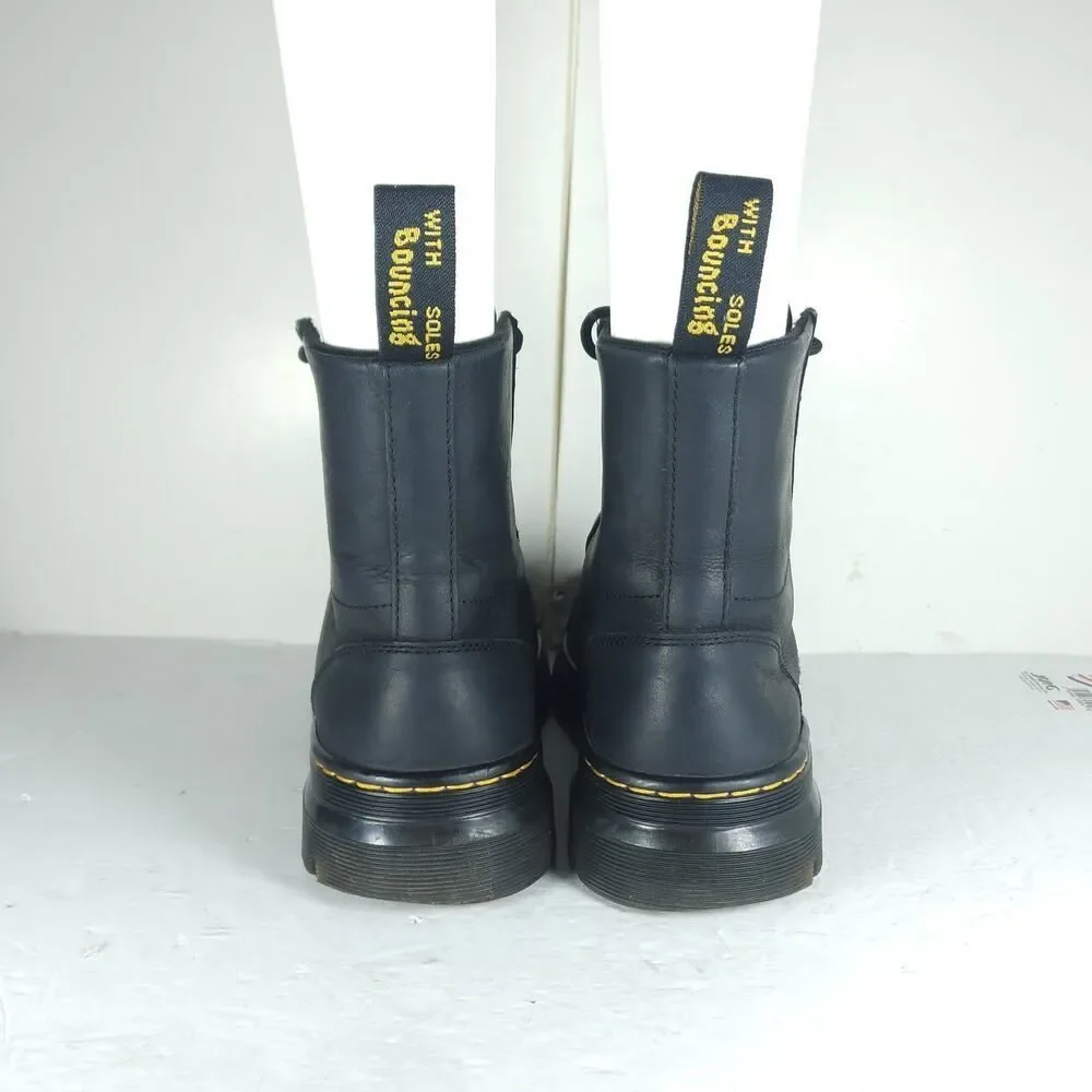 Dr. Martens Combs US M8/L9 Black Leather 8 Eyelets Lace-Up Ankle Combat Boots